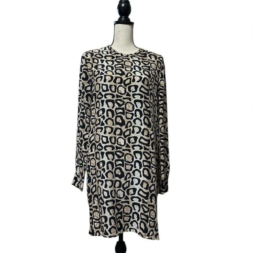 Equipment Owen Leopard Snake Print Silk Mini Dress Sz. Medium